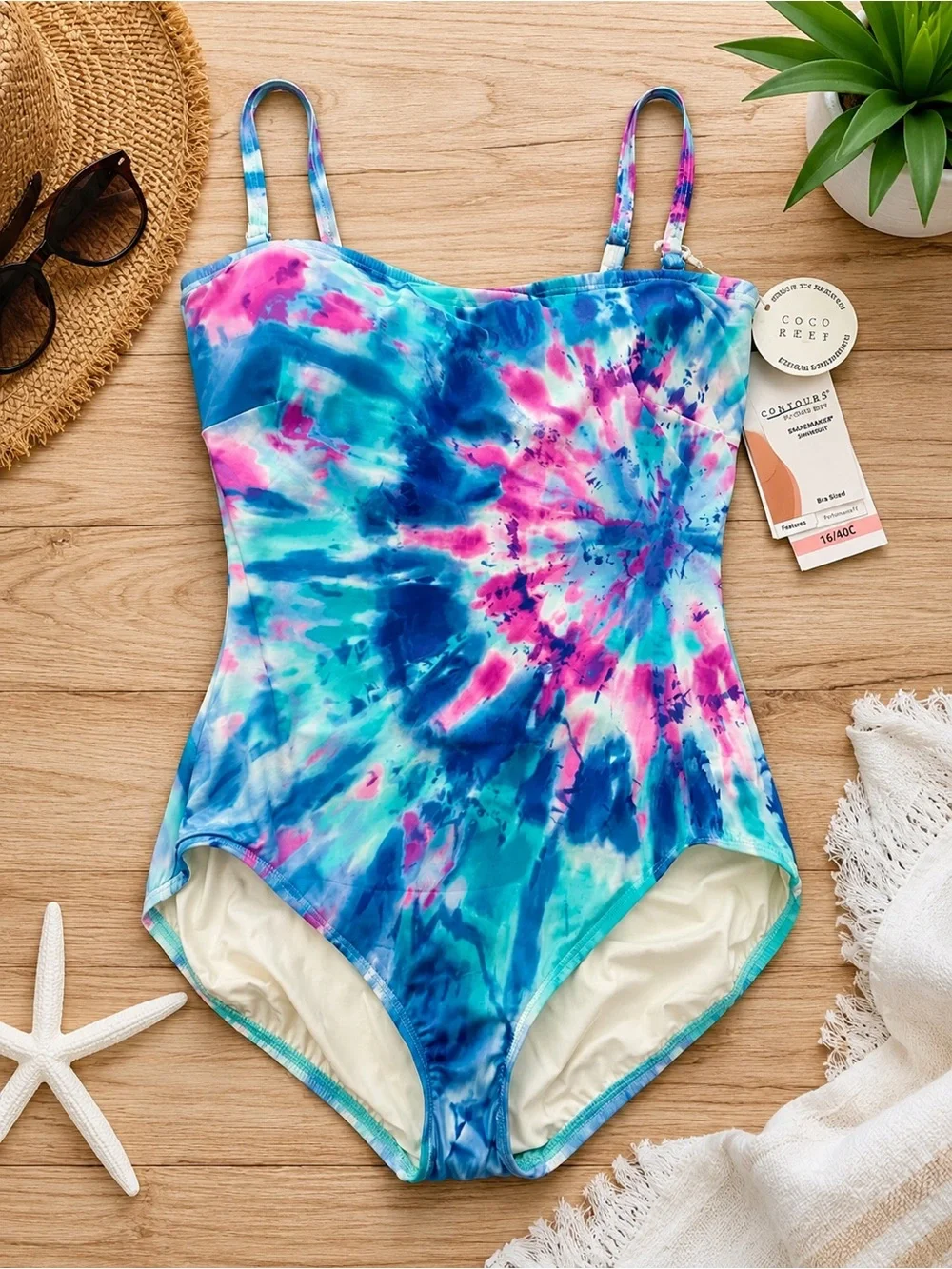 Coco Reef Contours Galena Tie-Dyed Shapemaker Swimsuit